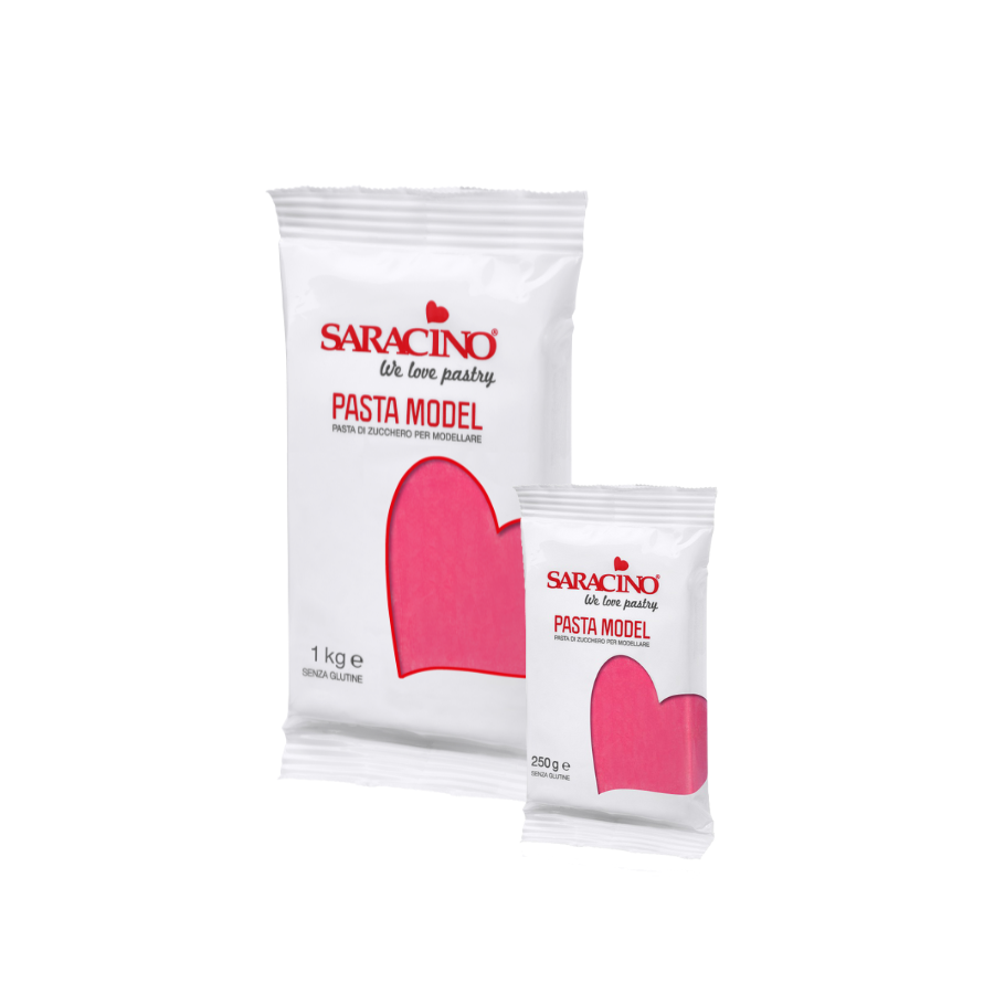 Saracino Pasta Model Fuchsia colour; 250 g and 1 kg packs shown