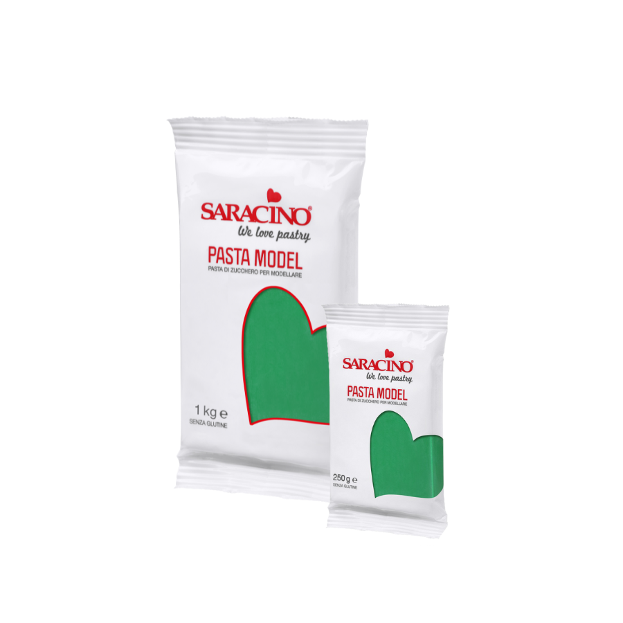 Saracino Pasta Model Green colour; 250 g and 1 kg packs shown